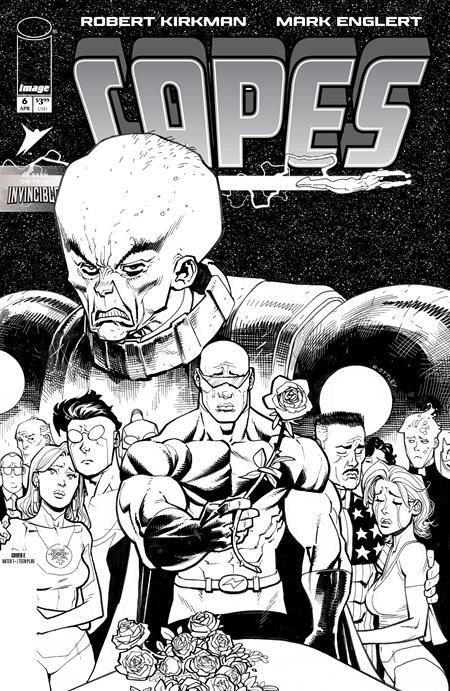 INVINCIBLE UNIVERSE CAPES #6 CVR E INC 1:50 RYAN OTTLEY B&W VAR