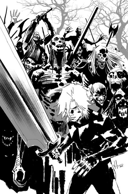 LOST FANTASY #8 CVR D INC 1:25 LUCA CASALANGUIDA B&W VIRGIN CARDSTOCK VAR