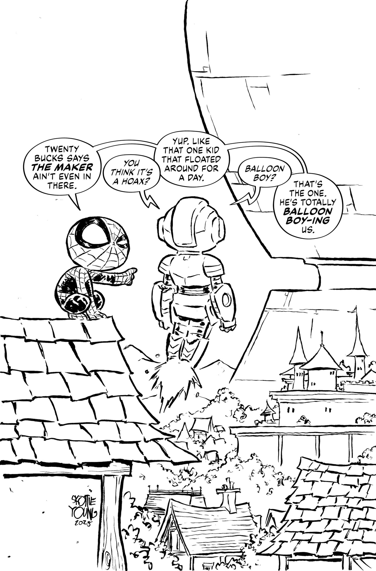 ULTIMATE ENDGAME #1 SKOTTIE YOUNG BLACK AND WHITE VIRGIN VARIANT