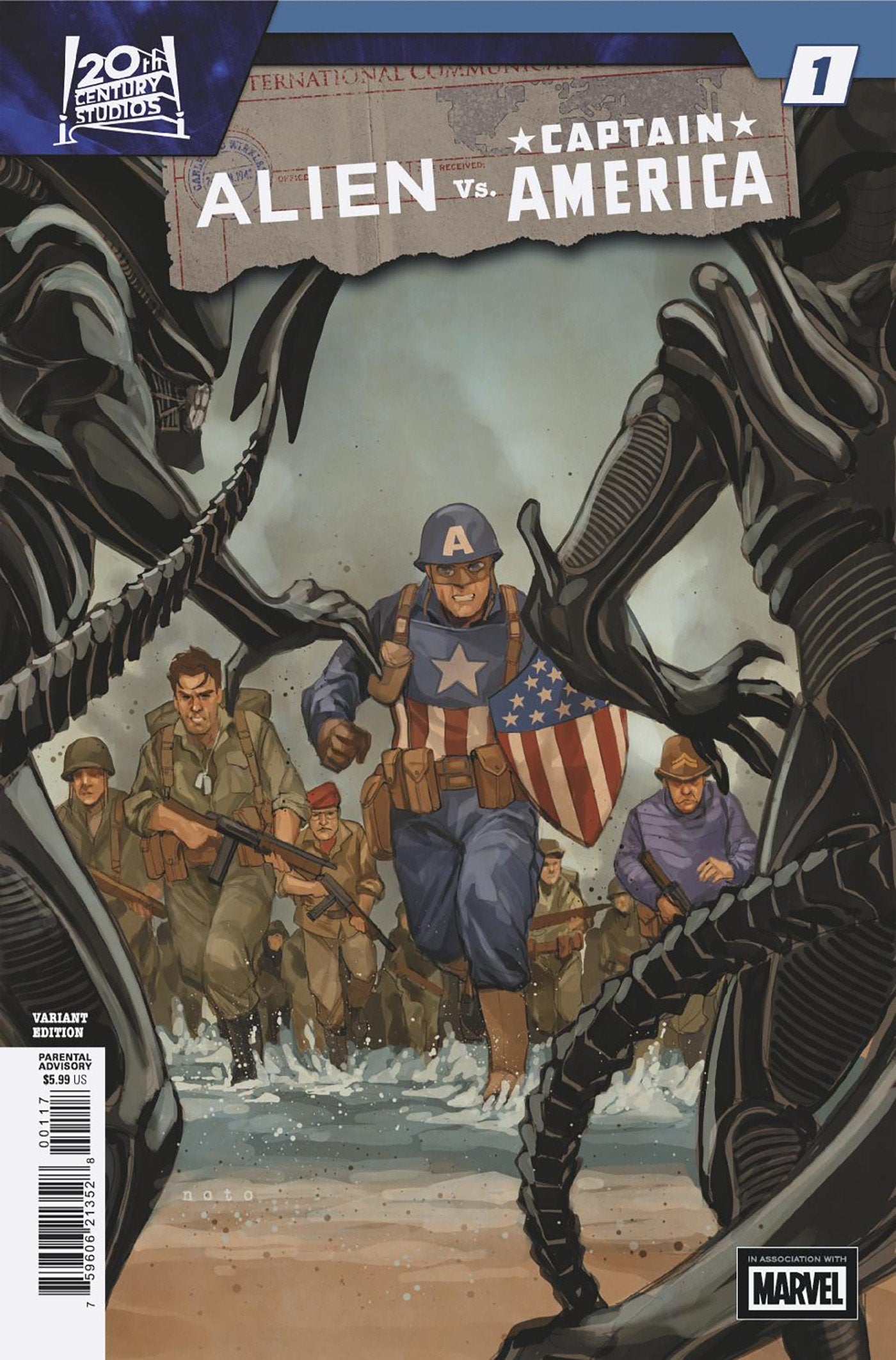 ALIEN VS. CAPTAIN AMERICA #1 PHIL NOTO VARIANT