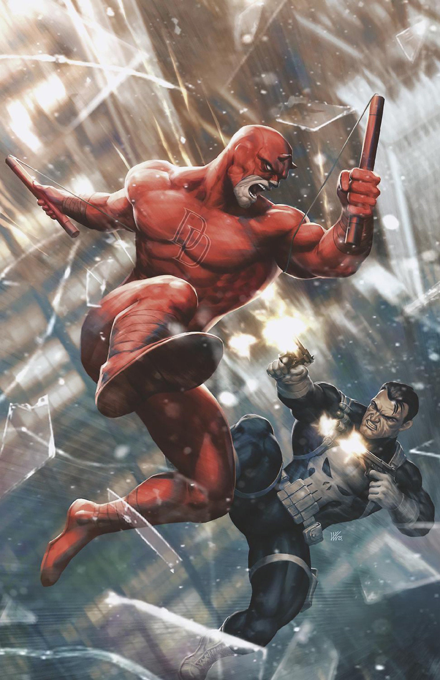 DAREDEVIL/PUNISHER: THE DEVIL'S TRIGGER #1 KENDRICK LIM VIRGIN VARIANT