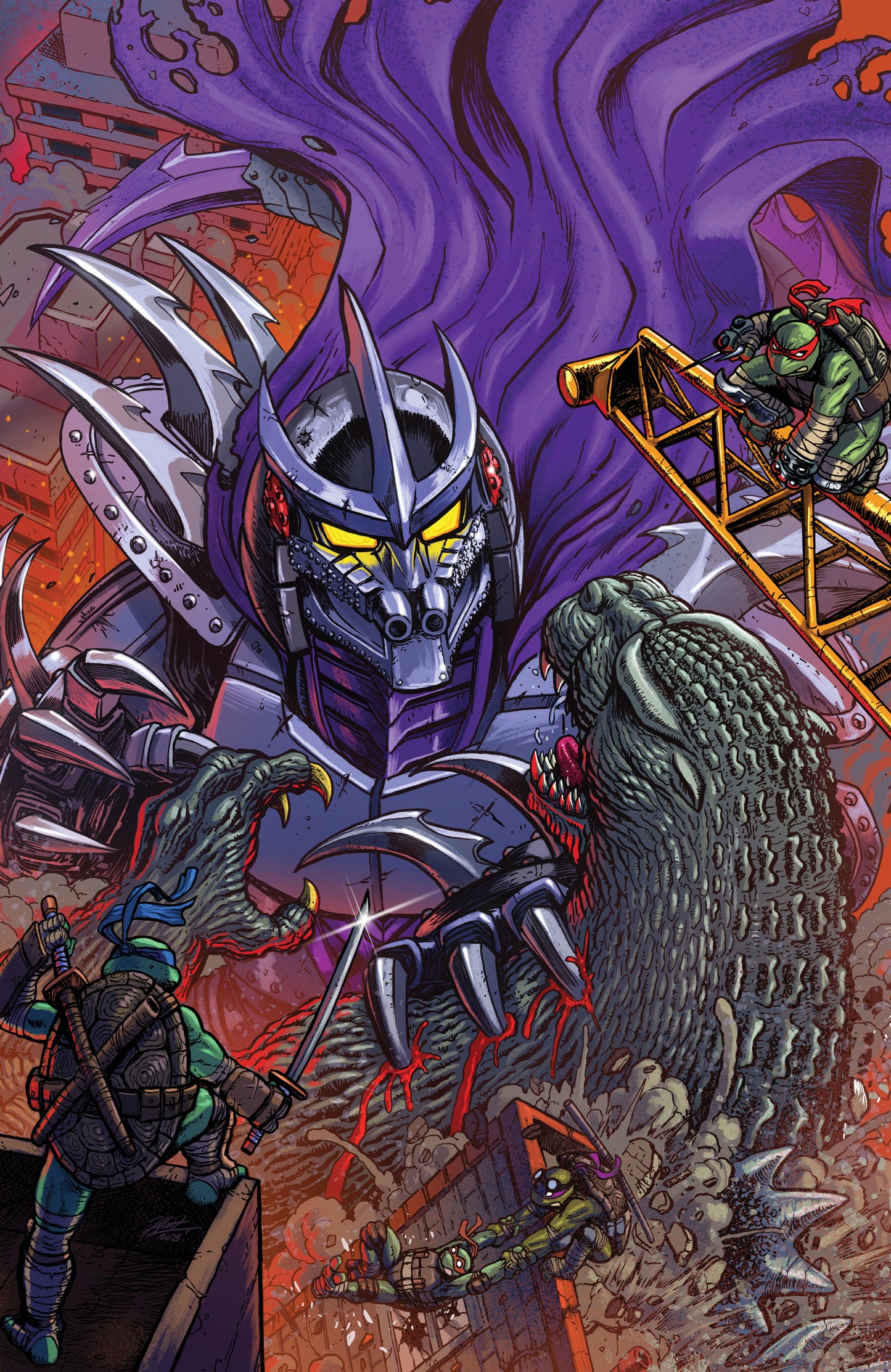 Teenage Mutant Ninja Turtles x Godzilla #5 Variant RI (25) (Frank Full Art)
