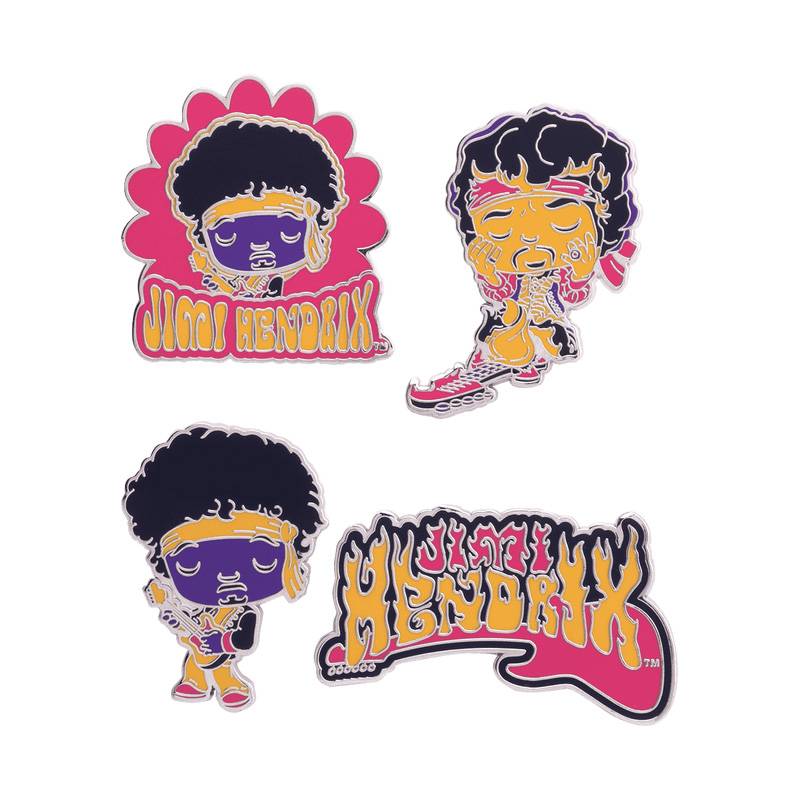 POP PINS ROCKS JIMI HENDRIX FLAMING GUITAR 4PK PIN SET (C: 1