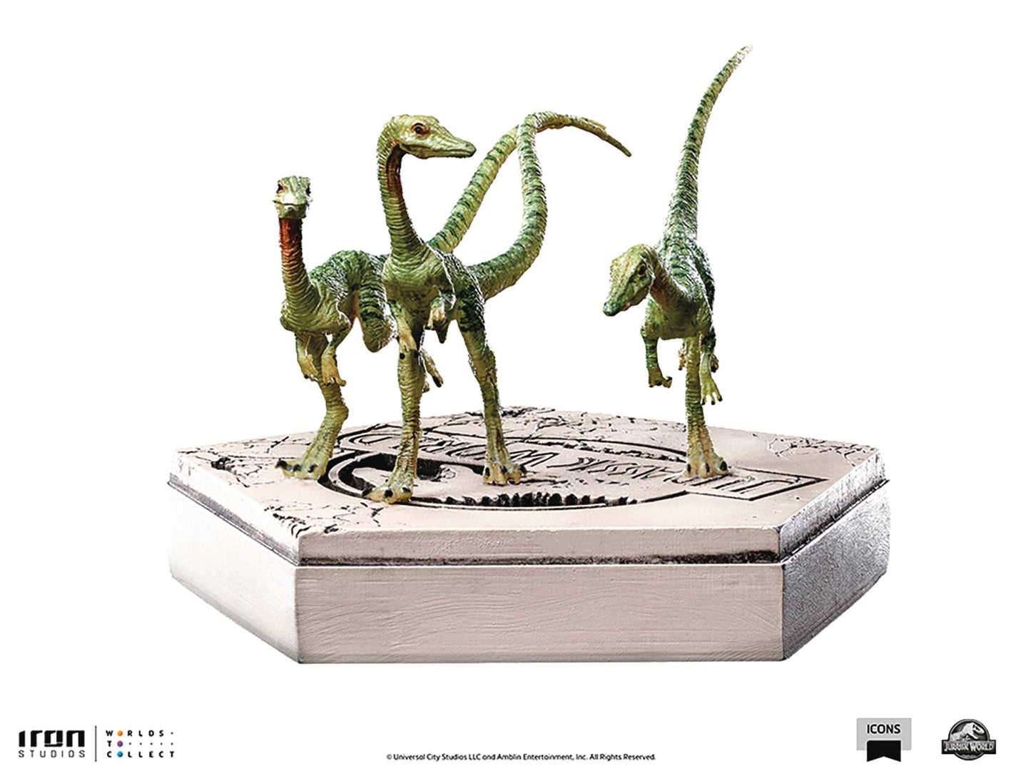 JURASSIC WORLD COMPSOGNATHUS ICONS STATUE (NET) (C: 1-1-2)