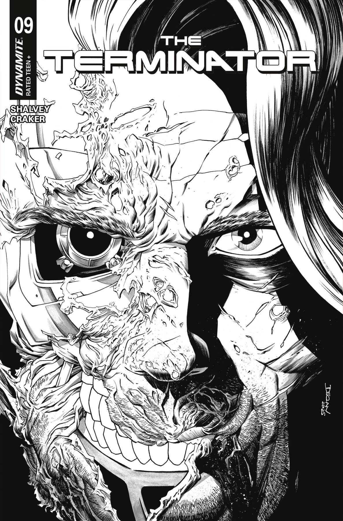TERMINATOR #9 CVR F 10 COPY INCV SHALVEY LINE ART