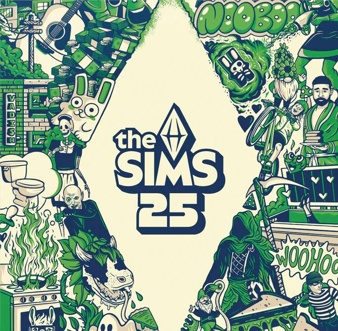THE SIMS 25TH SOUNDTRACK METALIC GREEN VINYL 2 LP (NET) (C: