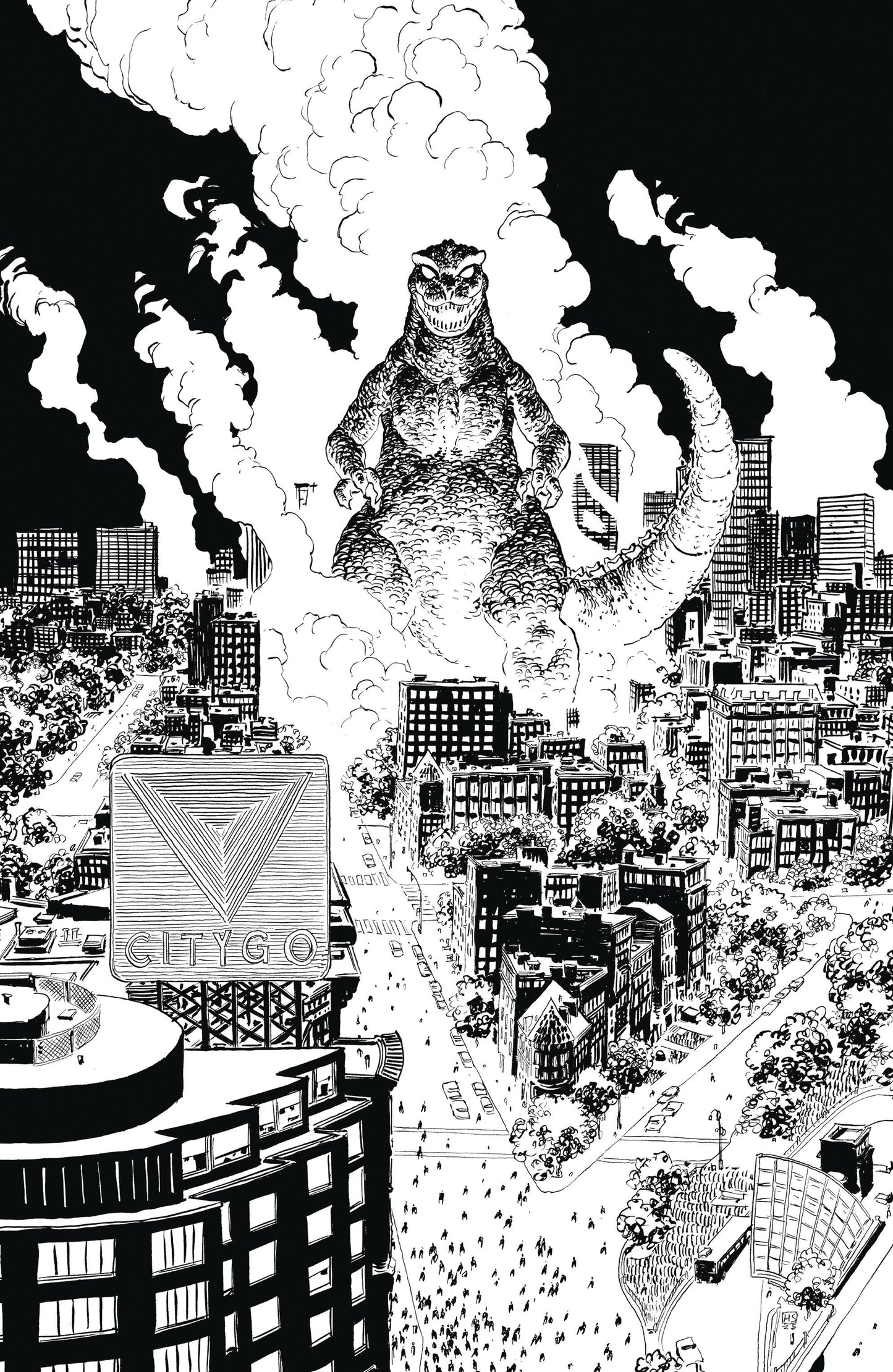 GODZILLA VS AMERICA BOSTON #1 50 COPY SHERMAN B&W INCV