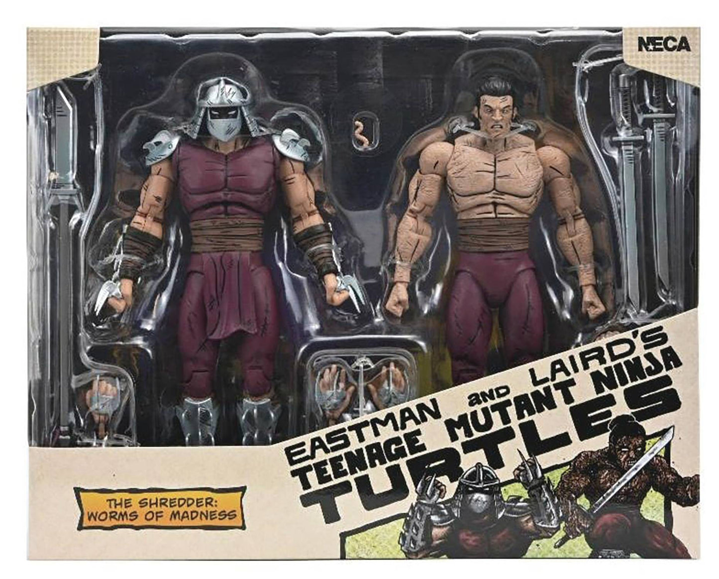 TMNT MIRAGE COMICS WORMS OF MADNESS SHREDDER 7IN AF 2 PACK (