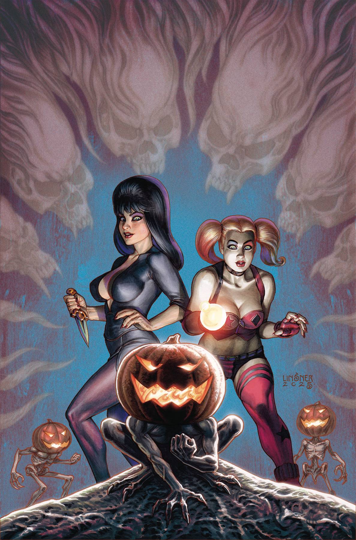 HARLEY QUINN X ELVIRA #1 CVR T 30 COPY INCV LINSNER VIRGIN (