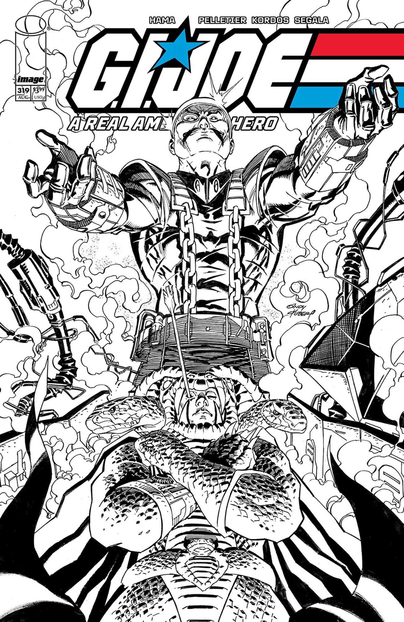 GI JOE A REAL AMERICAN HERO #319 CVR B ANDY KUBERT B&W VAR