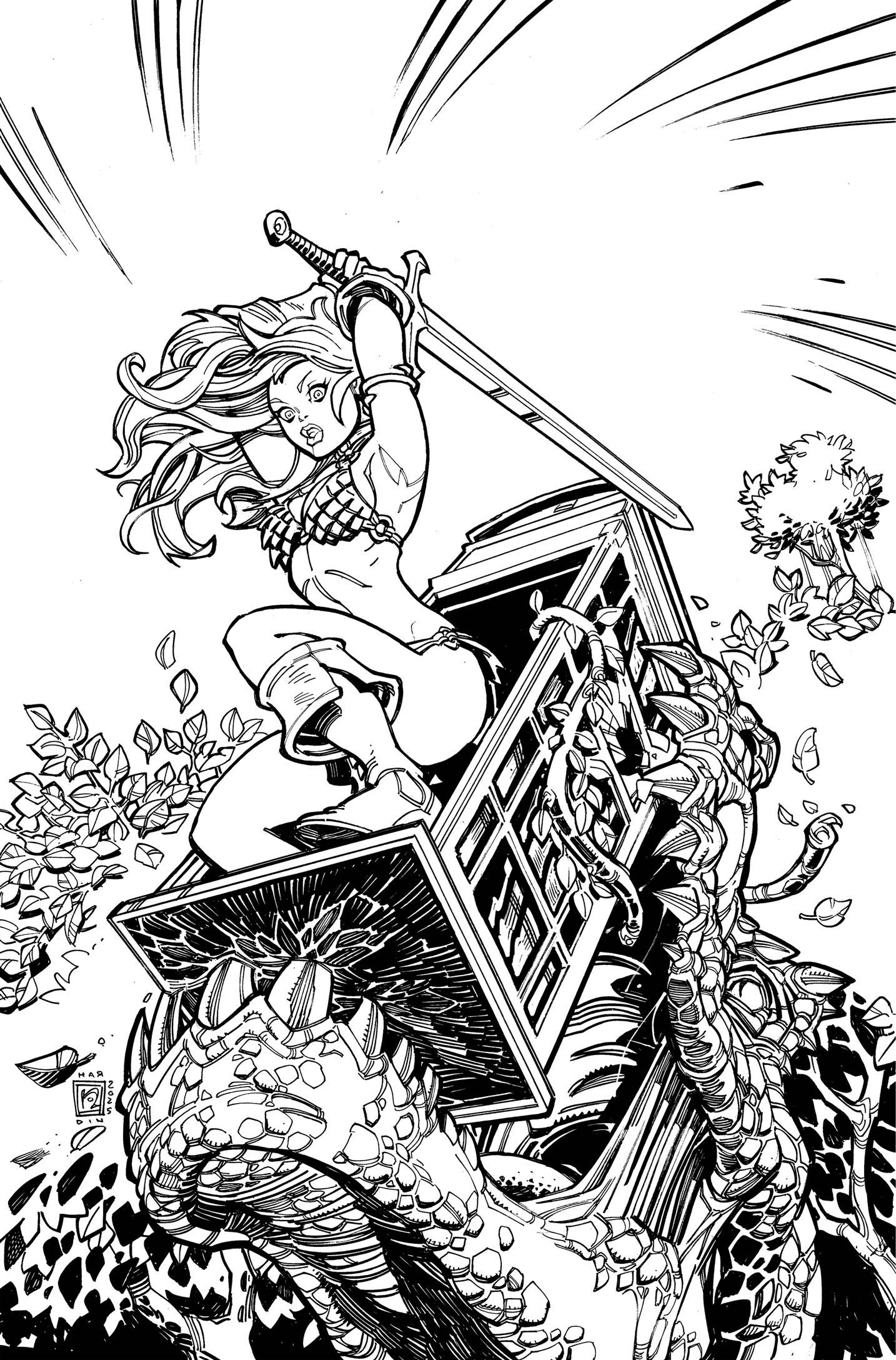 SONJA REBORN #2 CVR J 15 COPY INCV CHAD HARDIN LINE ART VIR