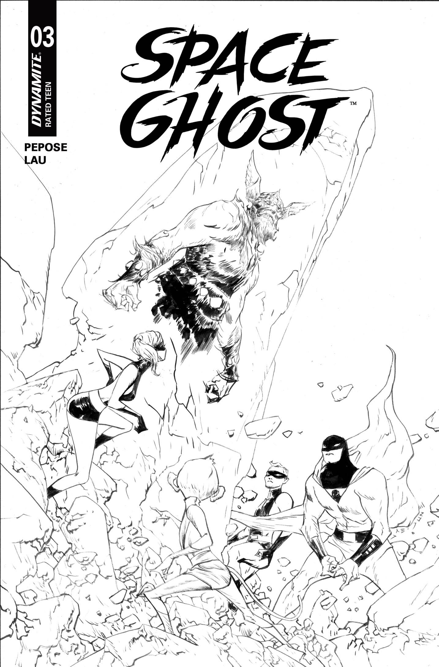 SPACE GHOST (2025) #3 CVR G 10 COPY INCV JAE LEE LINE ART (C