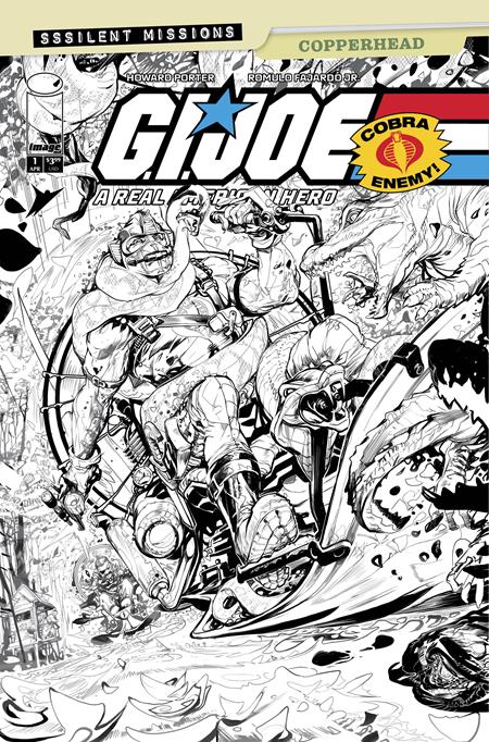 GI JOE A REAL AMERICAN HERO SSSILENT MISSIONS COPPERHEAD #1 (ONE SHOT) CVR C INC 1:10 HOWARD PORTER B&W VAR