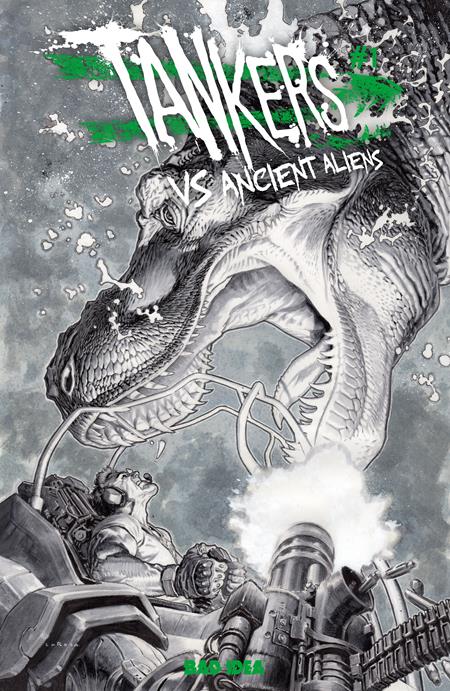 TANKERS VS ANCIENT ALIENS #1 (OF 4) CVR G INC 1:50 LEWIS LAROSA BW VAR