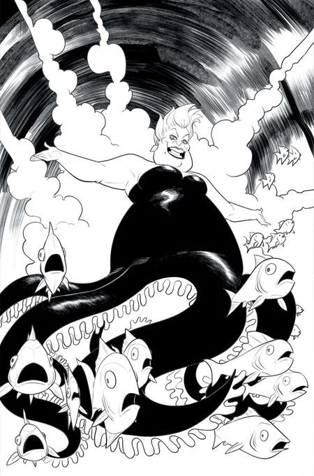 DISNEY VILLAINS URSULA #1 CVR L INC 1:15 ROBERT QUINN LINE ART VIRGIN VAR