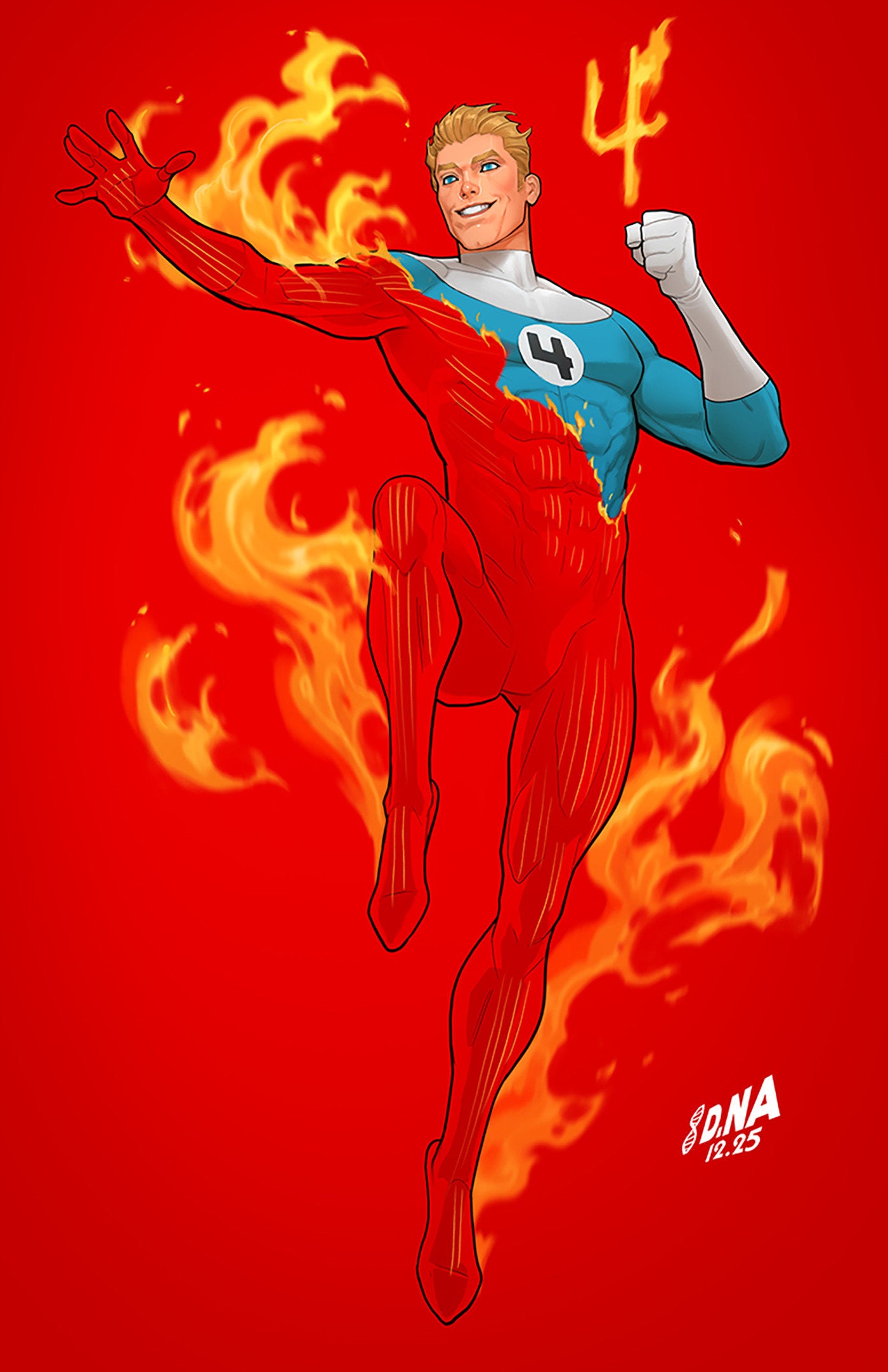 FANTASTIC FOUR #8 DAVID NAKAYAMA COLOR BLOCK RED VIRGIN VARIANT