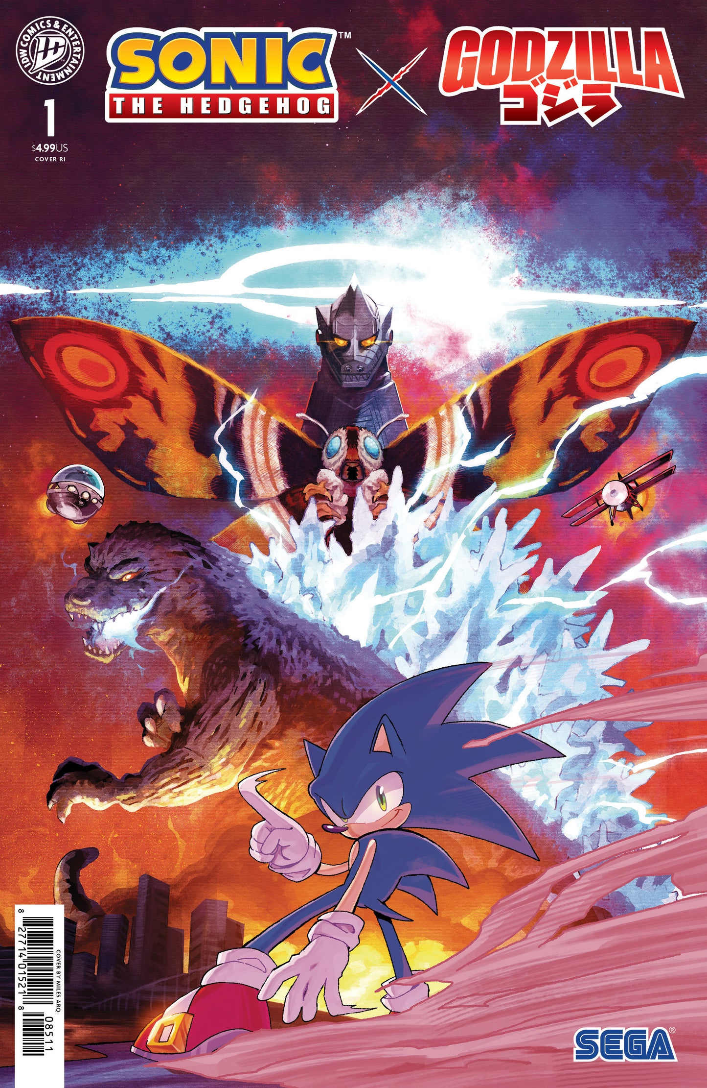 Sonic the Hedgehog x Godzilla #1 Variant RI (50) (Arq)