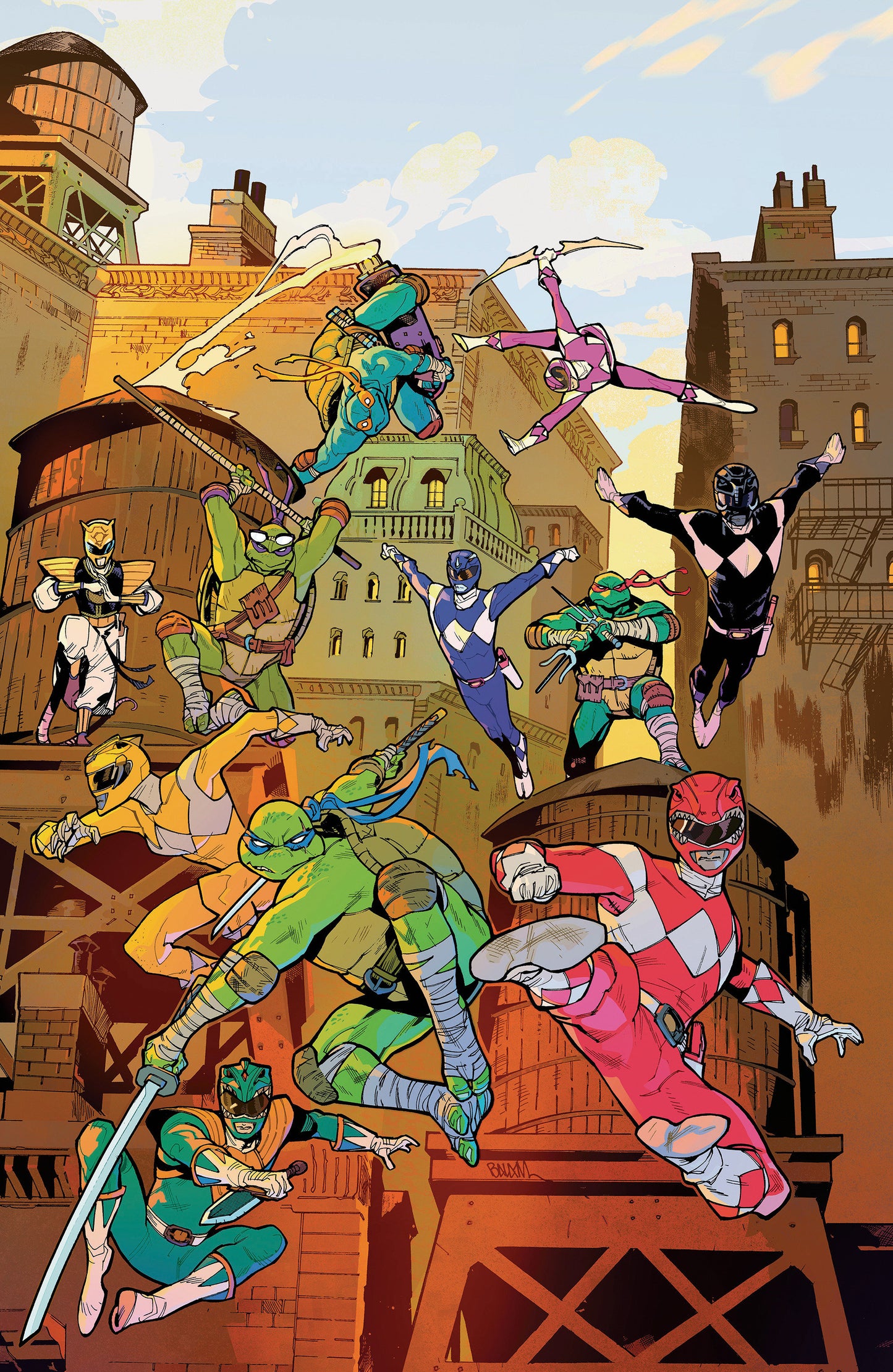 Mighty Morphin Power Rangers/Teenage Mutant Ninja Turtles III #5 H 1:100 INCV (Full Art, Foil, Balam)