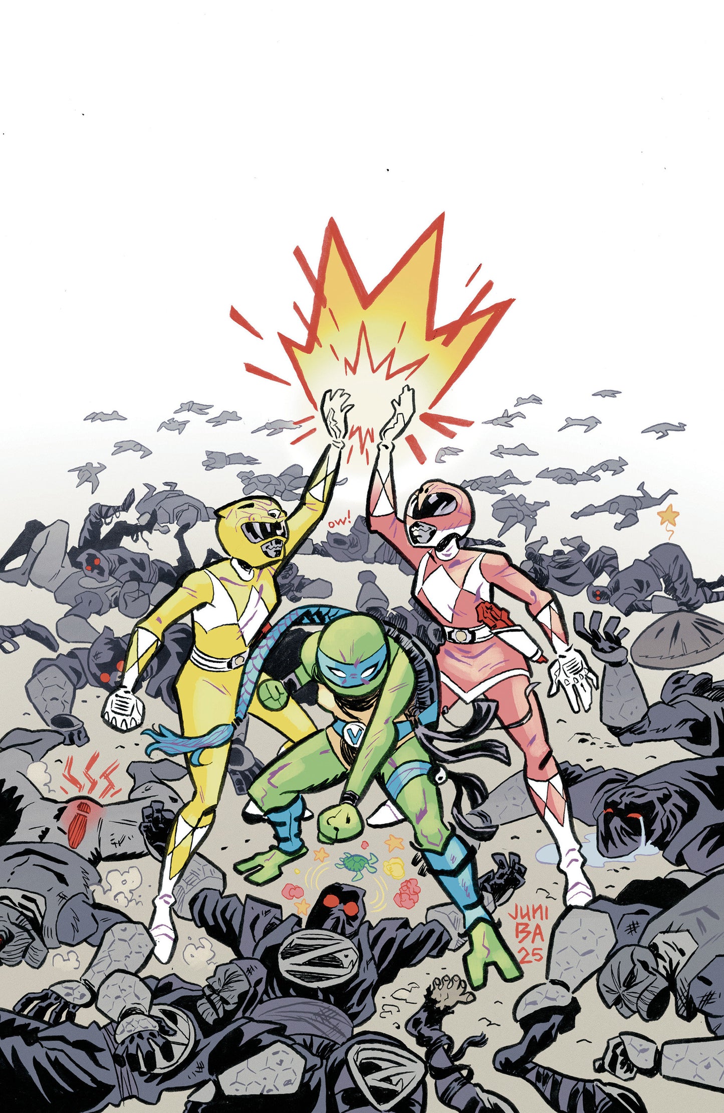 Mighty Morphin Power Rangers/Teenage Mutant Ninja Turtles III #5 J 1:5 INCV (Full Art, Foil, Ba)