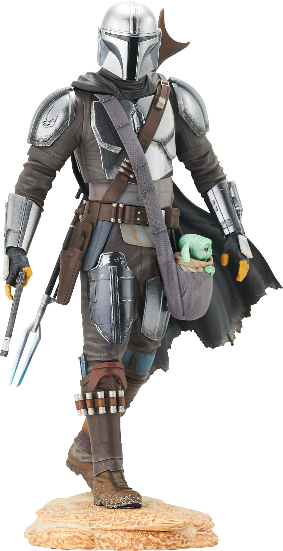 STAR WARS PREMIER COLLECTION THE MANDALORIAN W/CHILD STATUE
