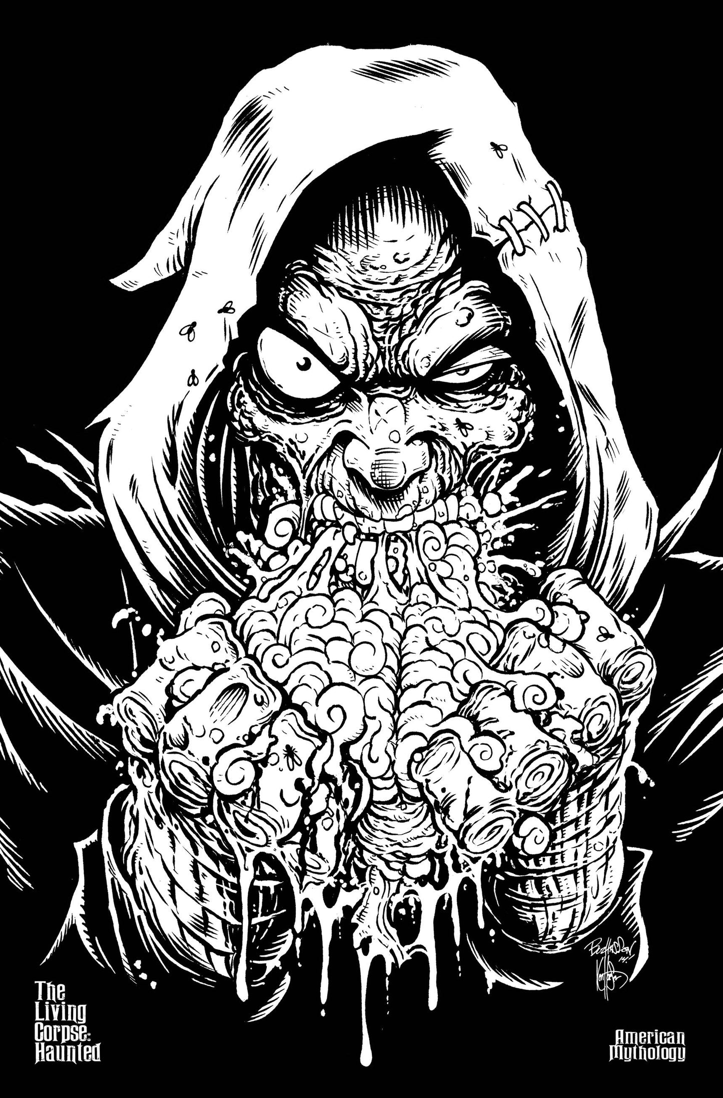 THE LIVING CORPSE HAUNTED (ONE SHOT) #0 CVR B LTD ED B&W RAW