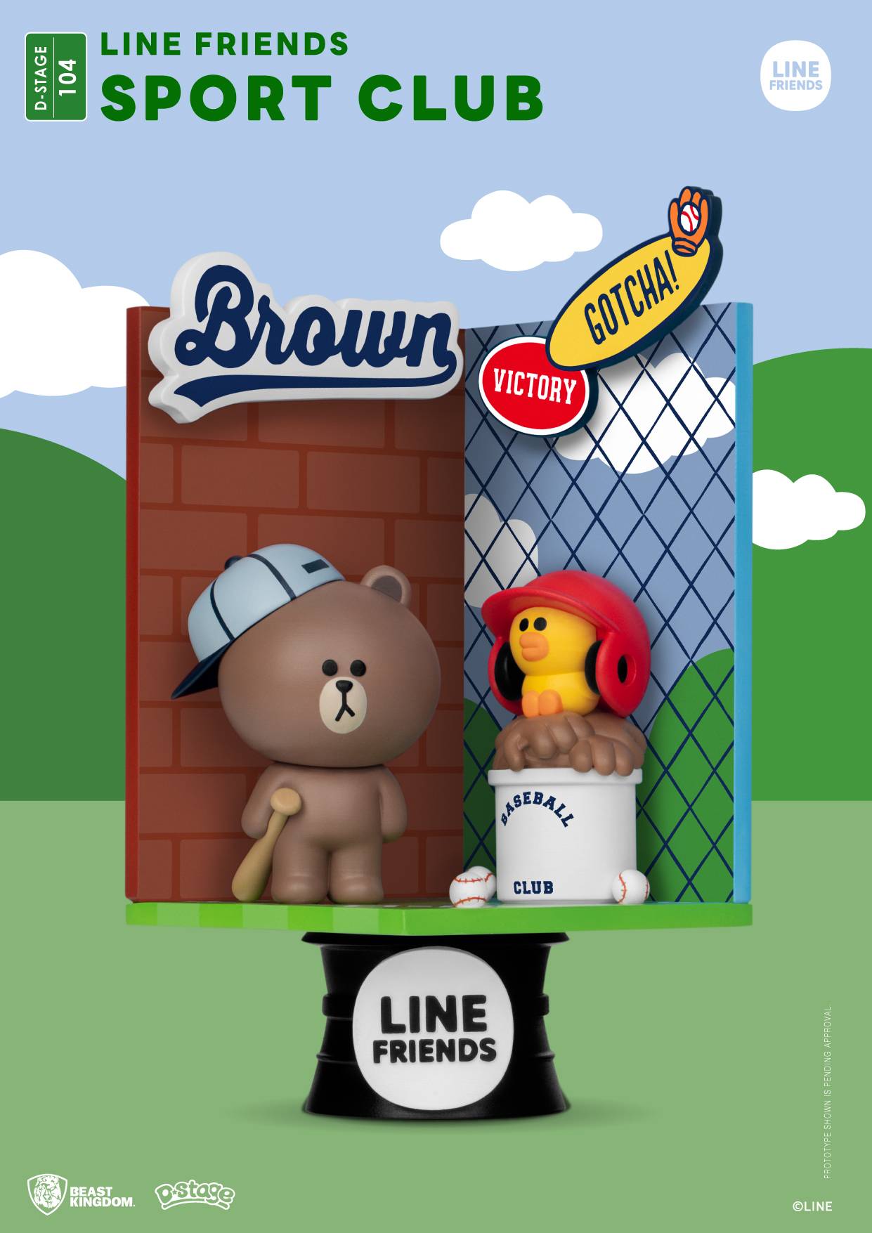 LINE FRIENDS DS-104 DIORAMA STAGE SPORT CLUB 6IN STATUE (C: