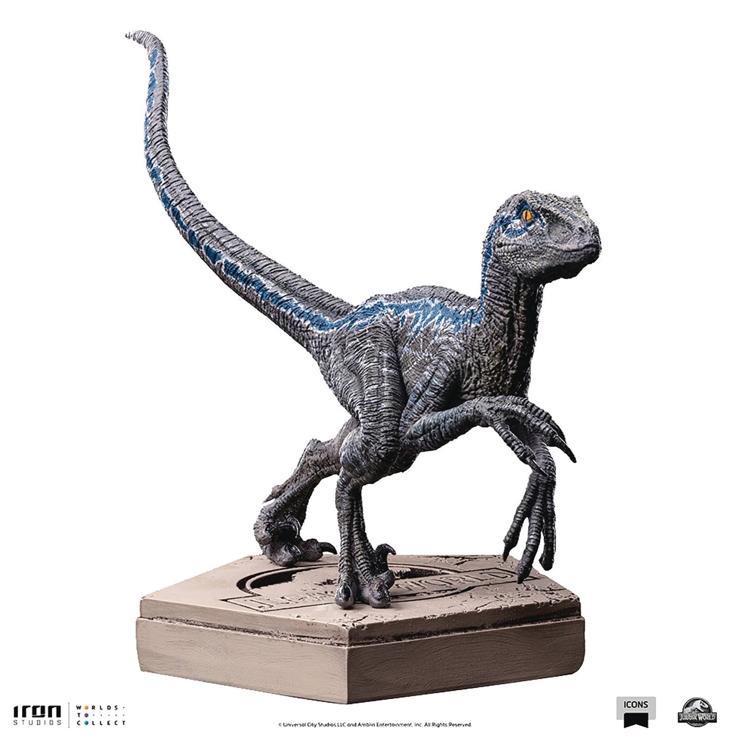 JURASSIC WORLD VELOCIRAPTOR BLUE ICONS STATUE (NET) (C: 1-1-