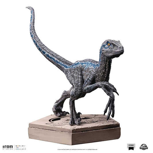 JURASSIC WORLD VELOCIRAPTOR BLUE ICONS STATUE (NET) (C: 1-1-