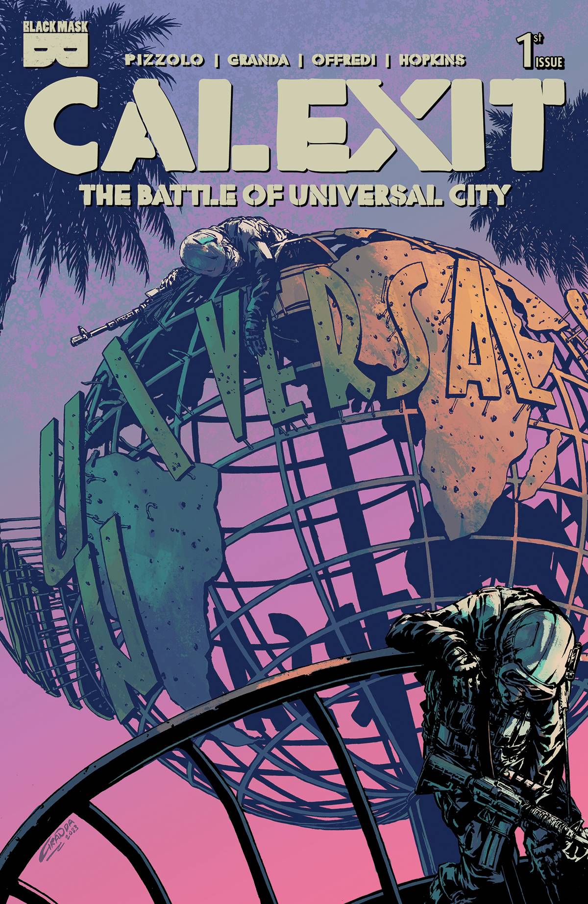 CALEXIT BATTLE OF UNIVERSAL CITY #1 CVR B TWILIGHT (RES) (MR