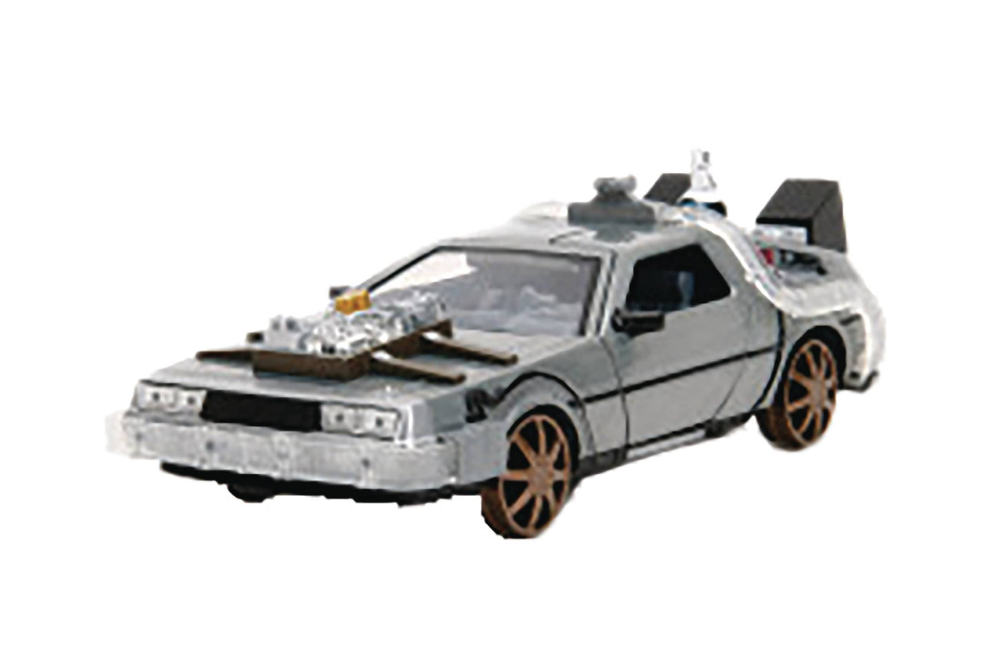 BTTF TIME MACHINE W/ RAIL WHEELS 1/24 DIE-CAST VEHICLE (NET)