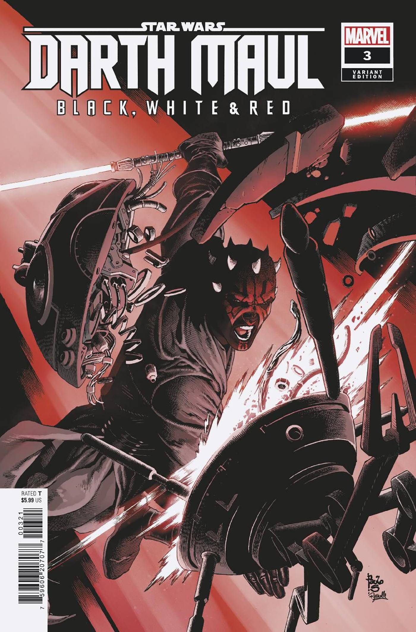 STAR WARS DARTH MAUL BW RED #3 PAULO SIQUEIRA VAR