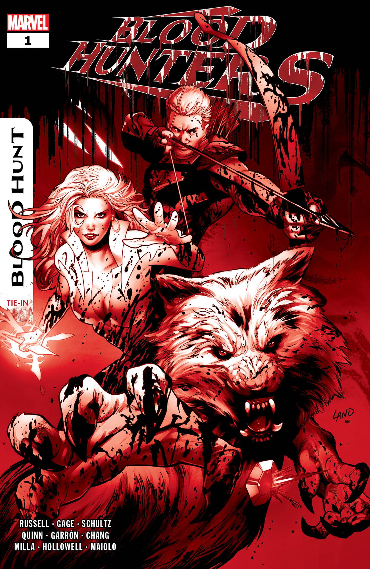 BLOOD HUNTERS #1 (OF 4) 2ND PTG GREG LAND BLOOD SPLATTER VAR