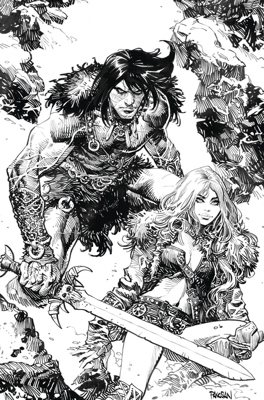 CONAN BARBARIAN #13 FOC PANOSIAN B&W INKS VIRGIN (MR)