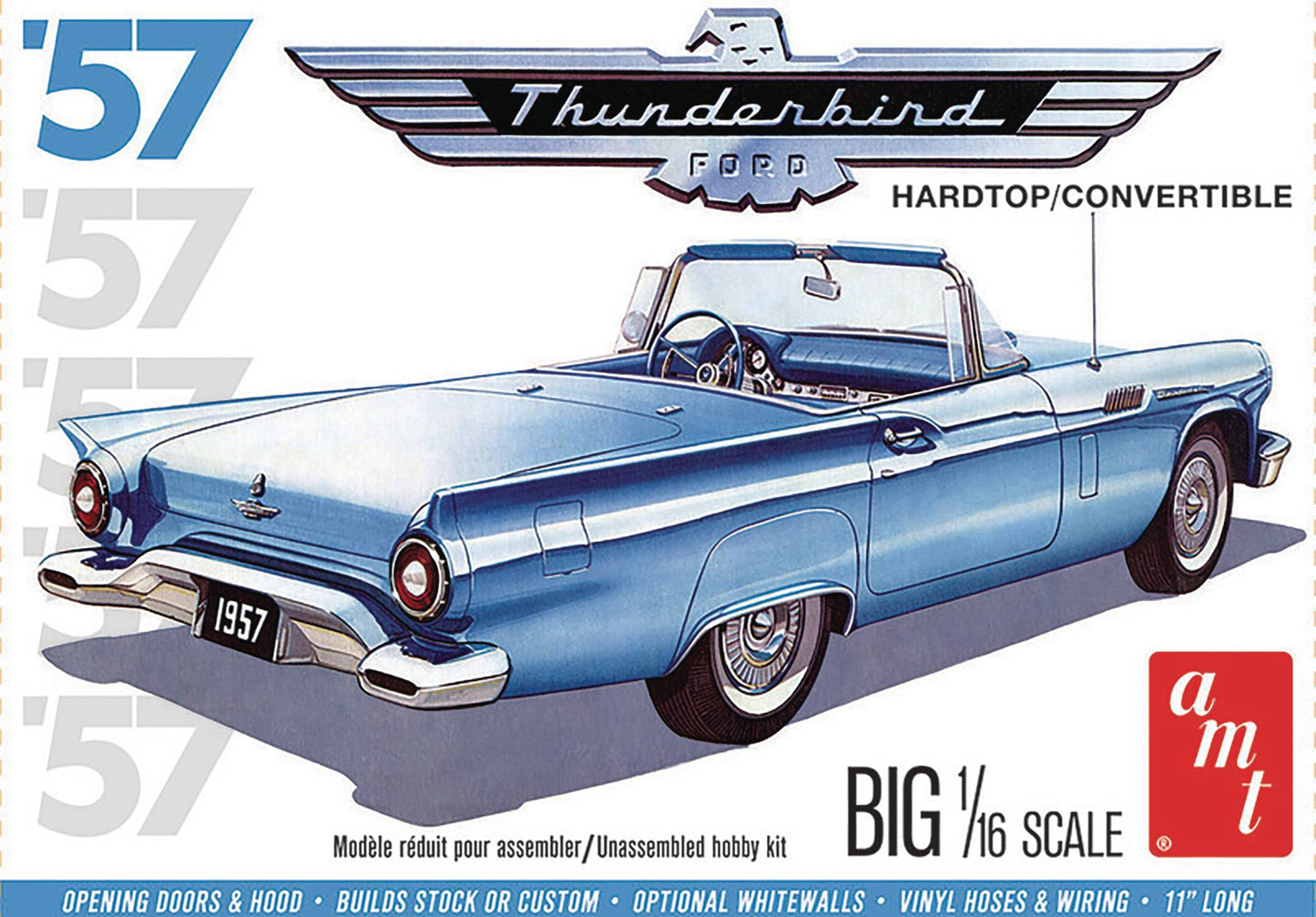 1957 FORD THUNDERBIRD 2T 1/16 SCALE AMT MODEL KIT (NET) (C: