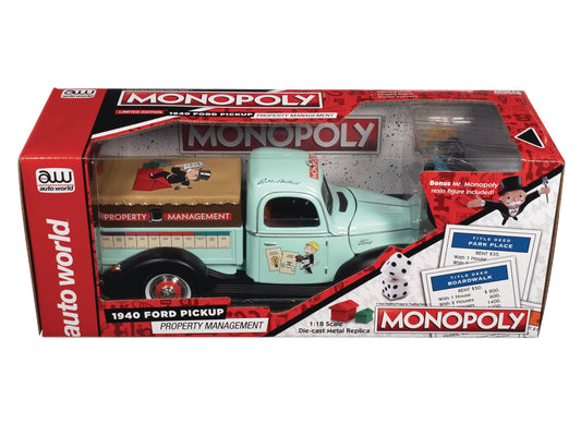 SSM MONOPOLY 1940 FORD PROPERTY TRUCK W/ FIG 1/18 DIE-CAST (