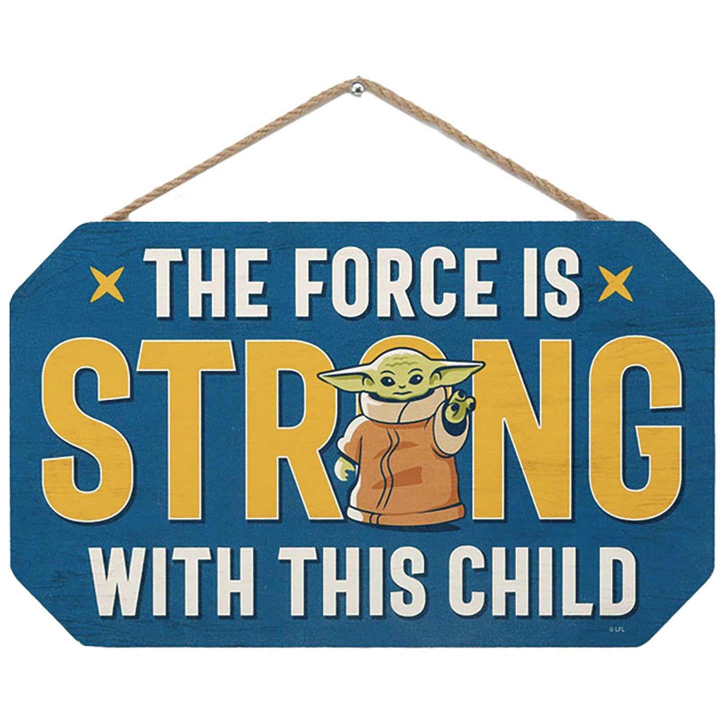 STAR WARS BABY YODA 8X6 HANGING WOOD SIGN (NET) (C: 1-1-2)