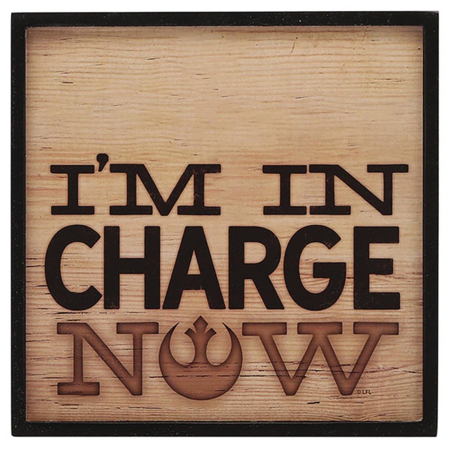 STAR WARS IM IN CHARGE REBEL ALLIANCE LOGO WOOD WALL DECOR (