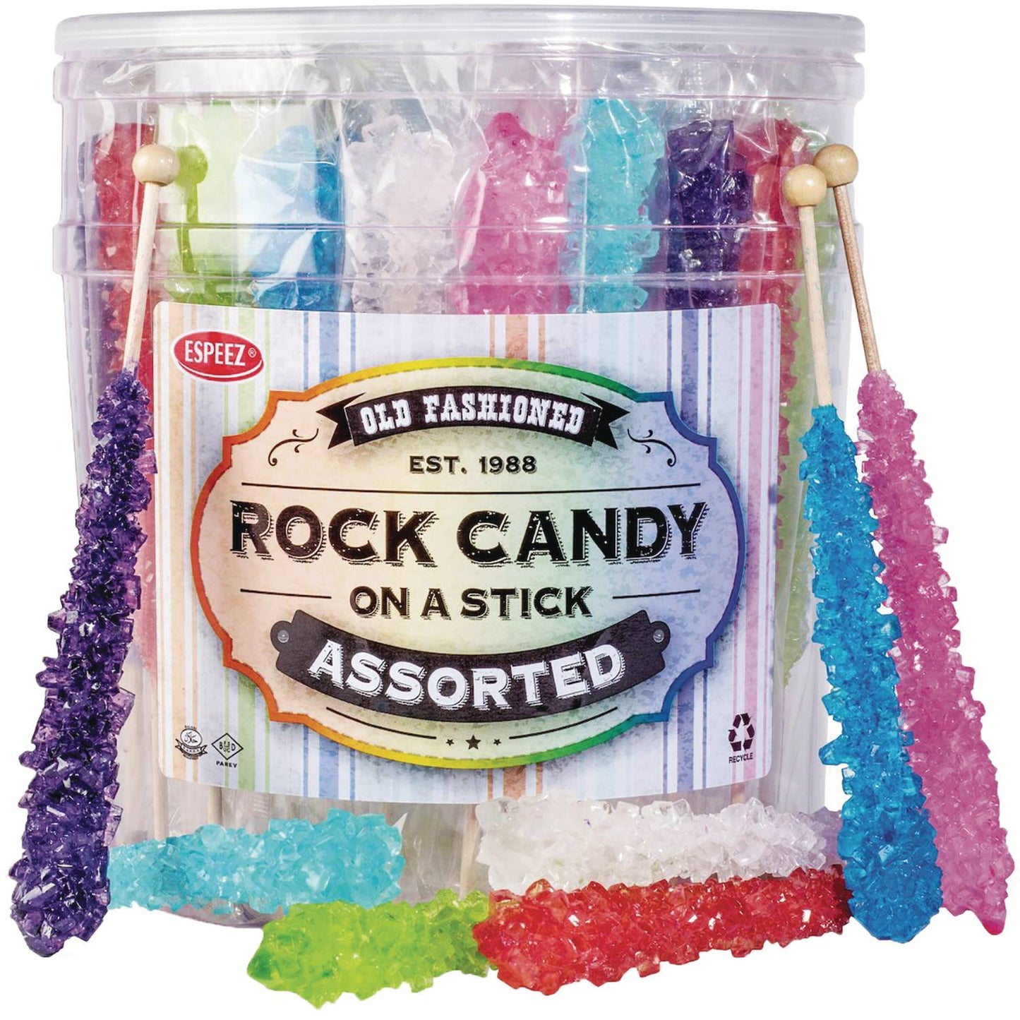 ROCK CANDY STICKS ASSORTED 1/36PC DISPLAY (NET) (C: 1-1-2)