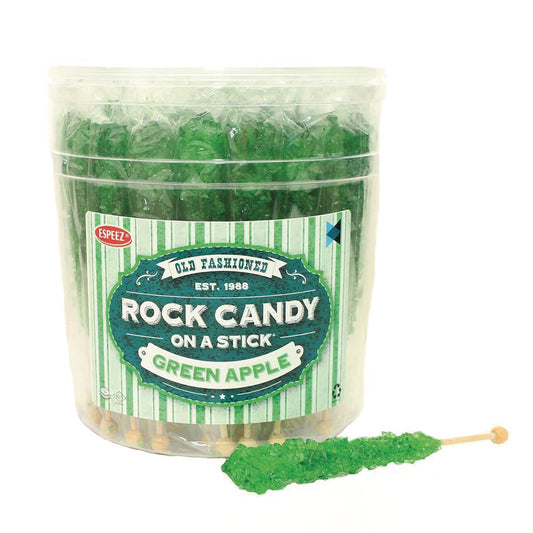 ROCK CANDY STICKS GREEN APPLE 1/36PC DISPLAY (NET) (C: 1-1-2)