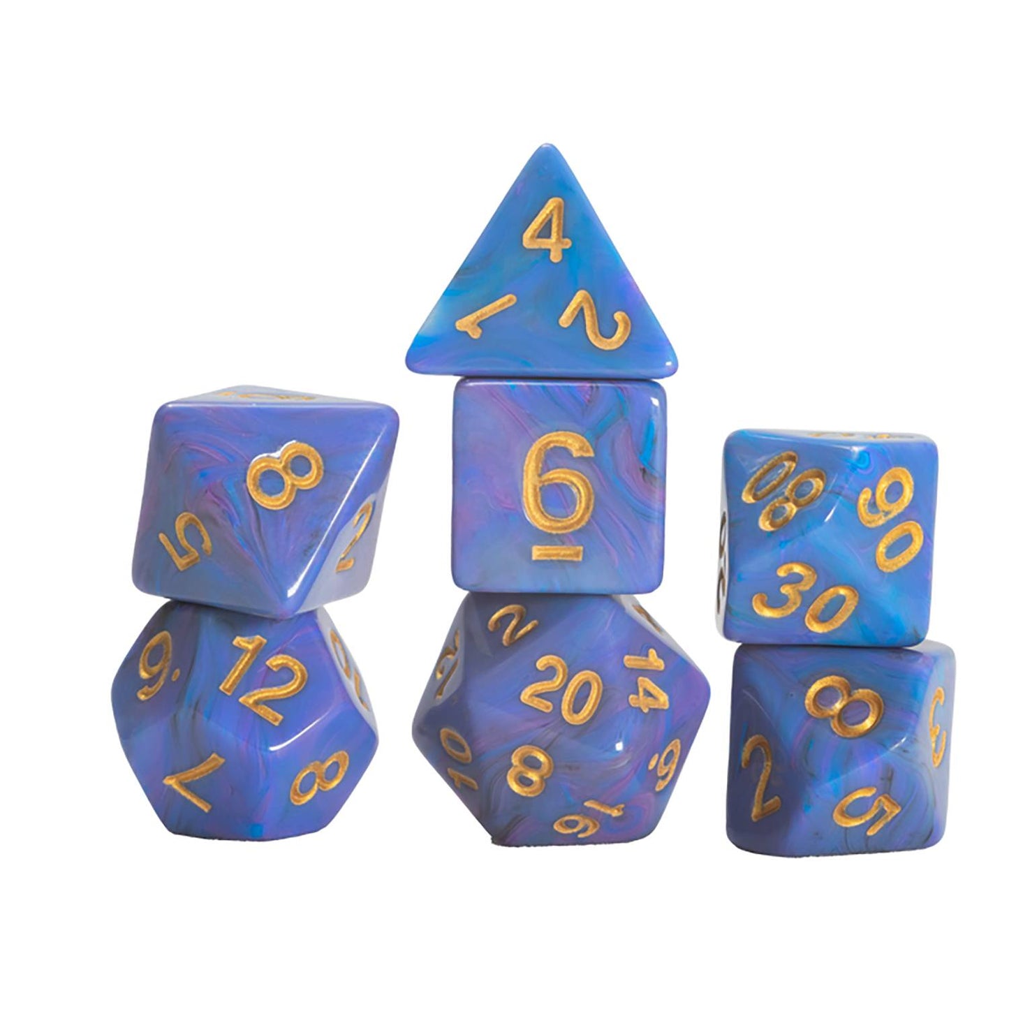 RPG DICE SET 7 UNICORN BLUE (C: 0-1-2)