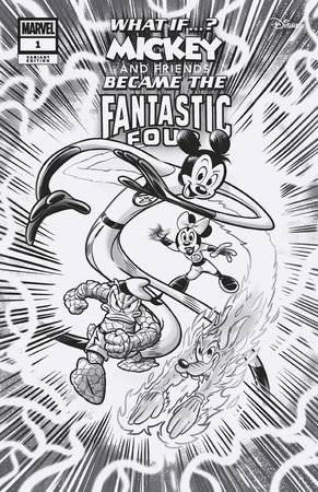 WHAT IF MICKEY & FRIENDS BECAME F F #1 100 COPY INCV BW VAR