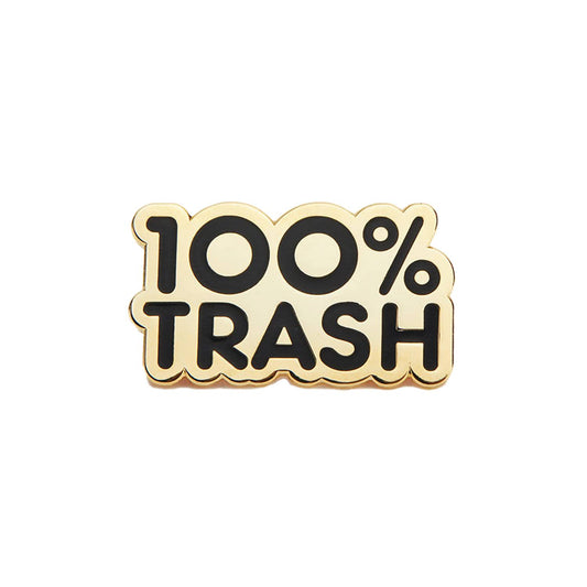 100% TRASH 1.4IN BLACK ENAMEL PIN (NET) (C: 1-1-2)