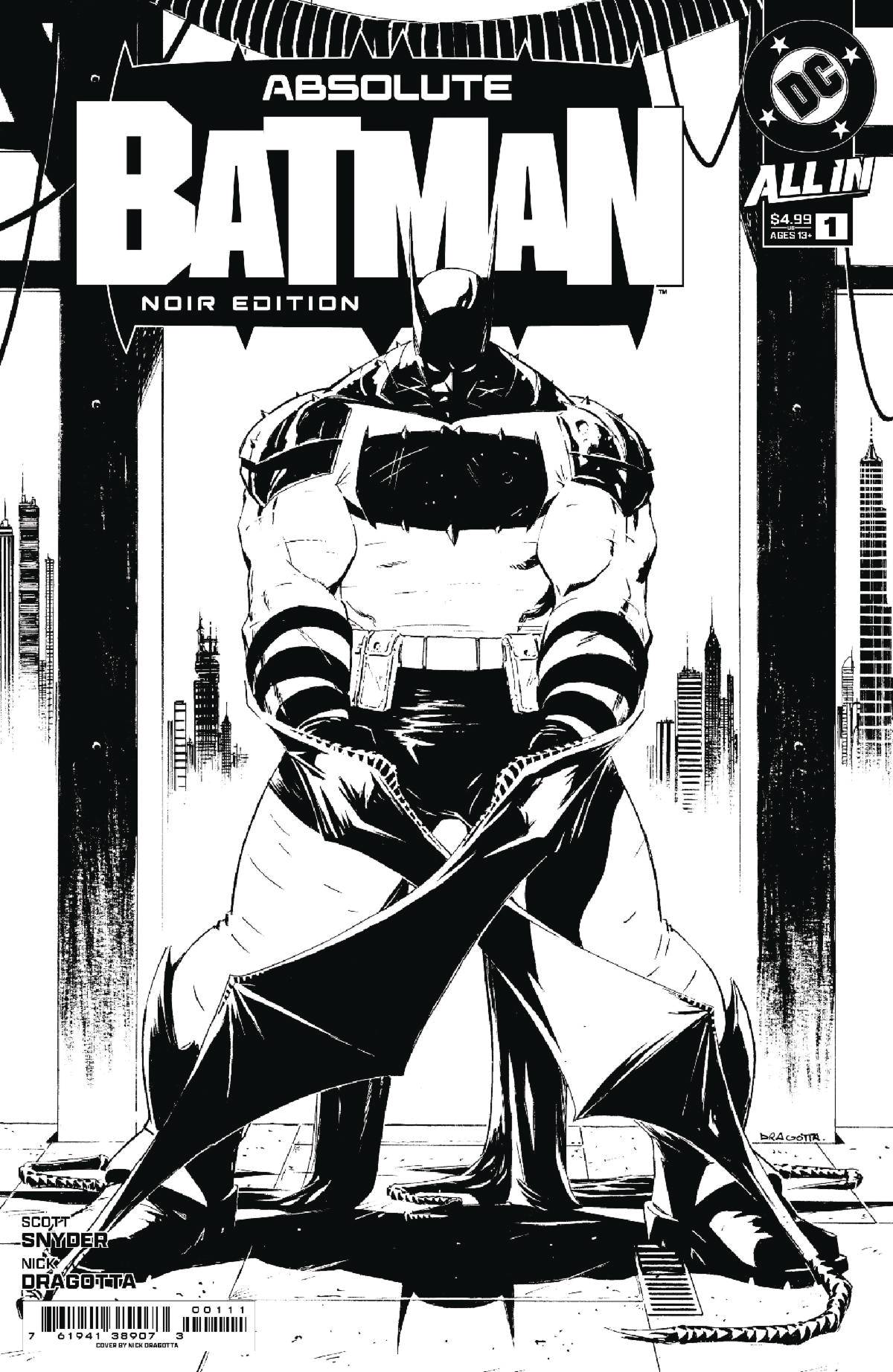 ABSOLUTE BATMAN NOIR EDITION #1 OS CVR A NICK DRAGOTTA