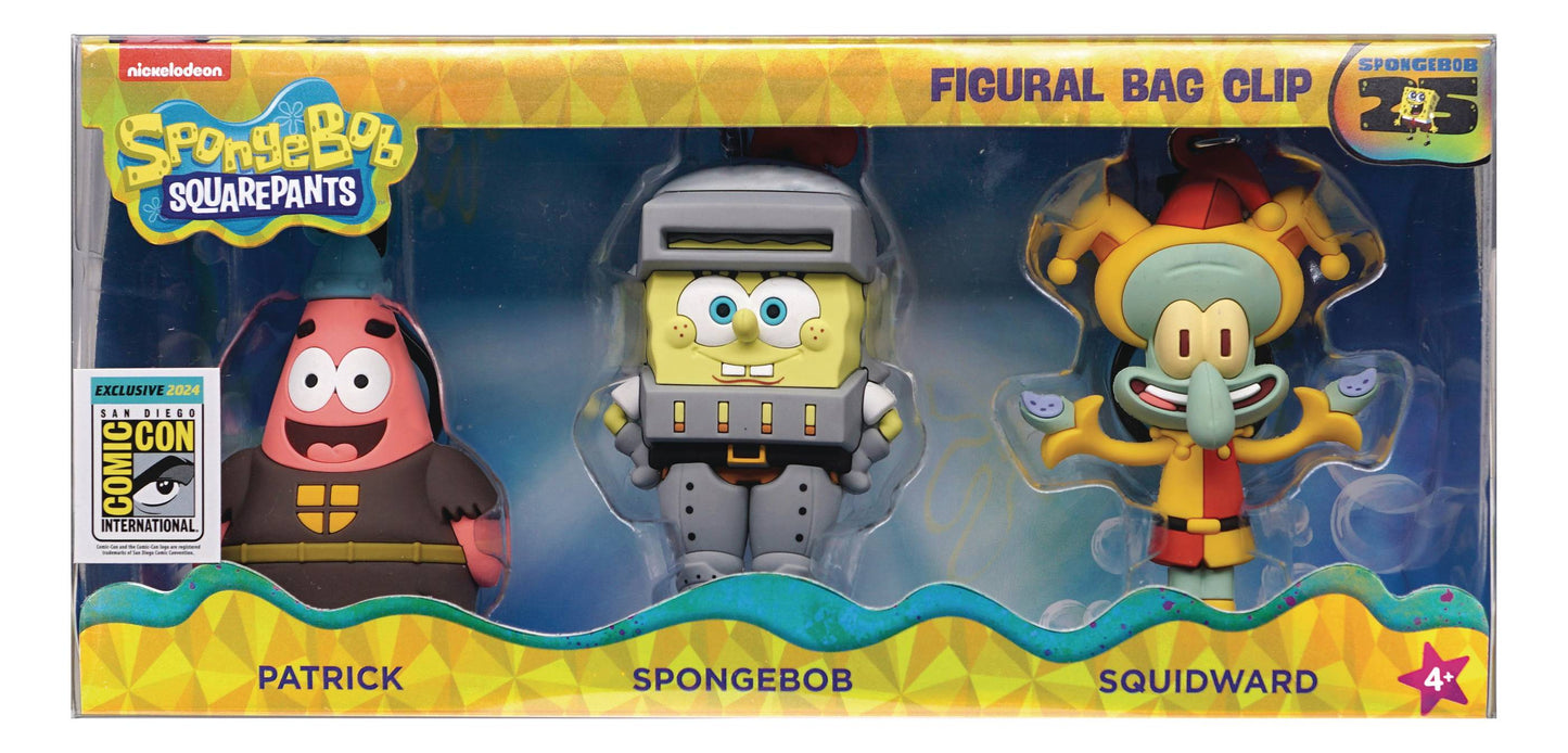 SPONGEBOB SQUAREPANTS 3D FOAM BAG CLIP 3PC SET (NET) (C: 1-1