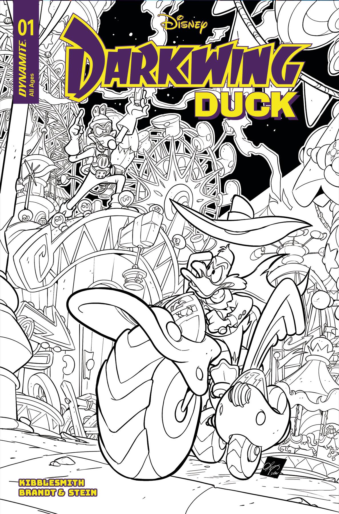 DARKWING DUCK #1 CVR M 10 COPY INCV CANGIALOSI LINE ART (C: