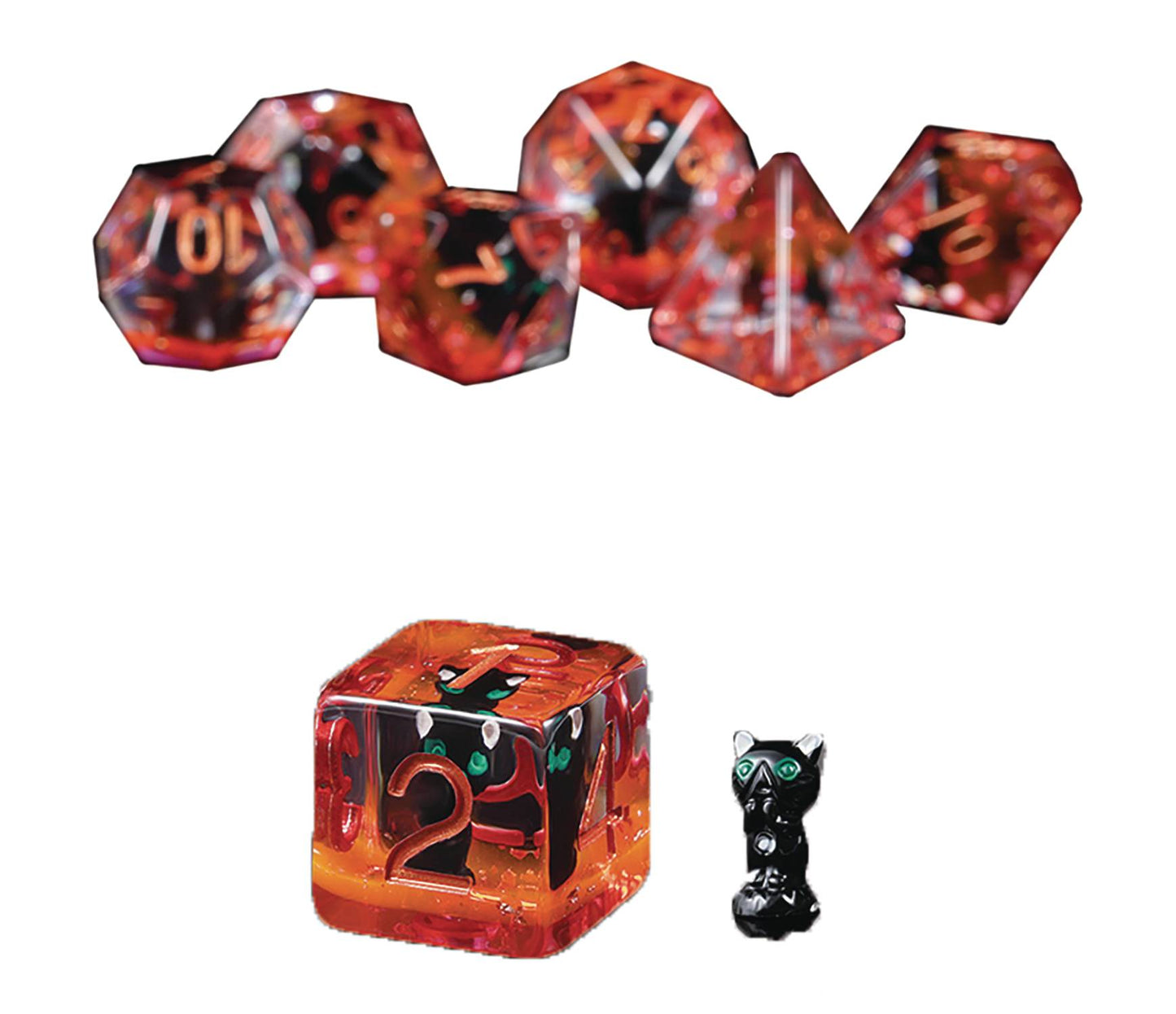 RESIN DICE BLACK CAT 7PC SET (NET) (C: 1-1-2)