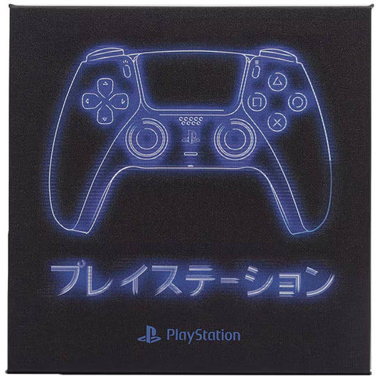 SONY PLAYSTATION NEON BLUE CONTROLLER 12IN CANVAS WALL DECOR