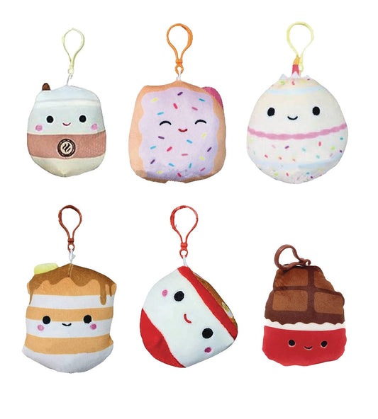 SQUISHMALLOW SNACK 3.5IN PLUSH CLIP 24PC ASST (NET) (C: 1-1-