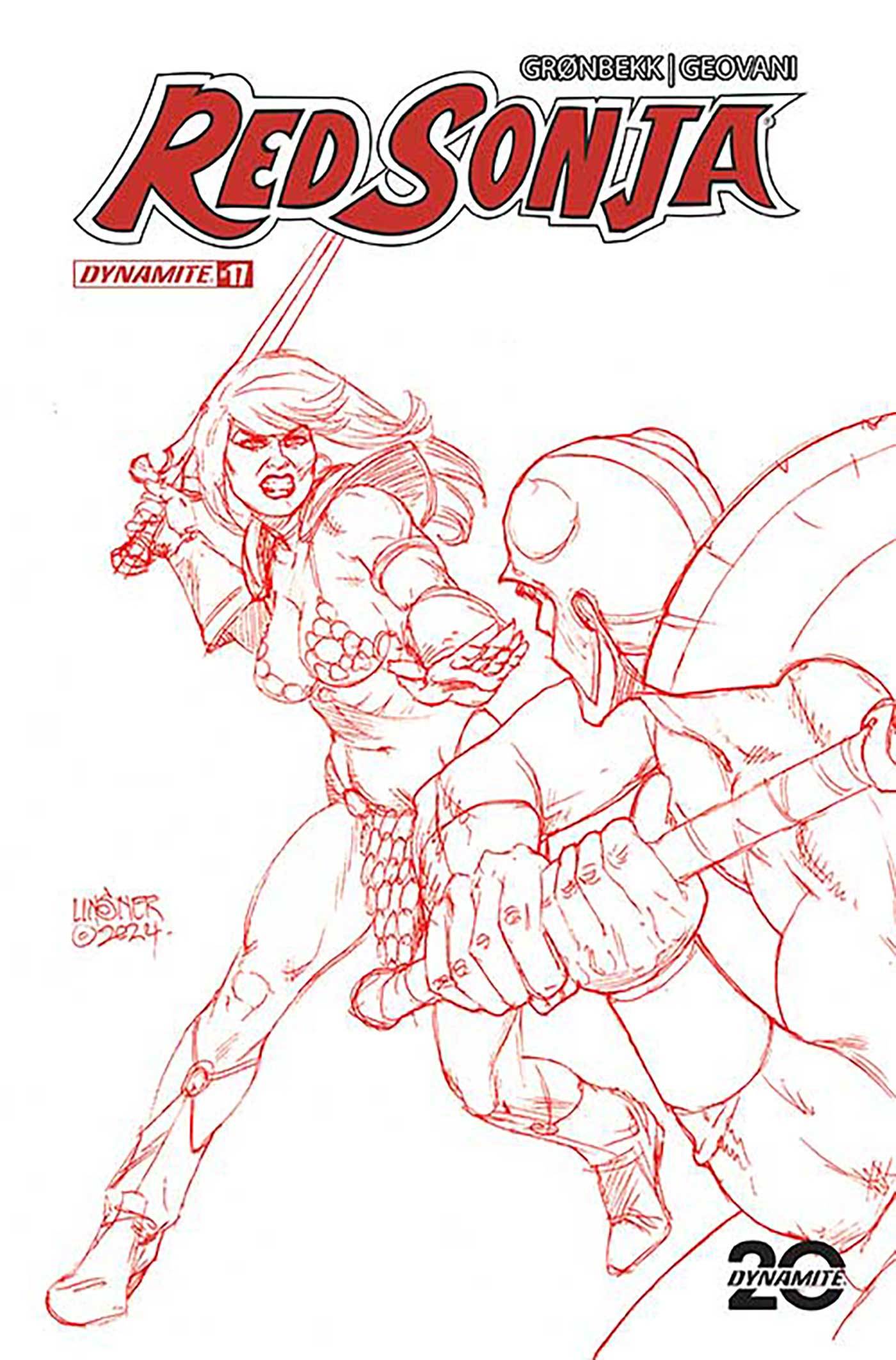 RED SONJA 2023 #18 CVR P 10 COPY FOC INCV LINSNER FIERY RED