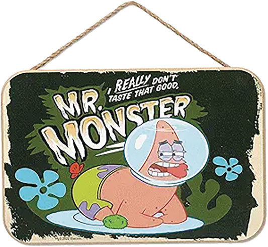 SPONGEBOB PATRICK MR MONSTER 8X6 HANGING WOOD WALL DECOR (NE